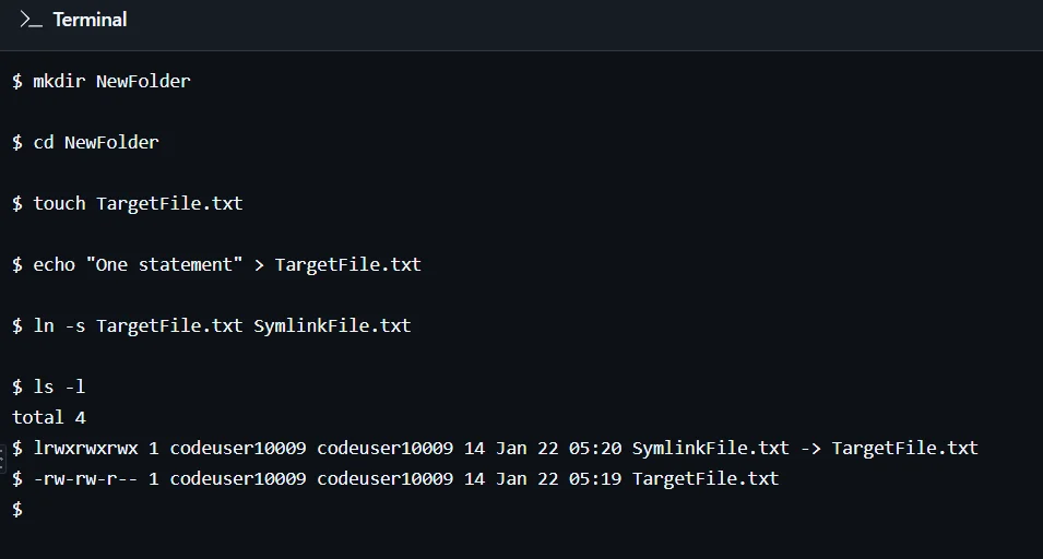 Create a symlink in Linux